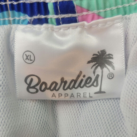 Boardies Men's Swim Trucks Shorts Retro Blue Pink Print Size XL - Picture 3 of 7